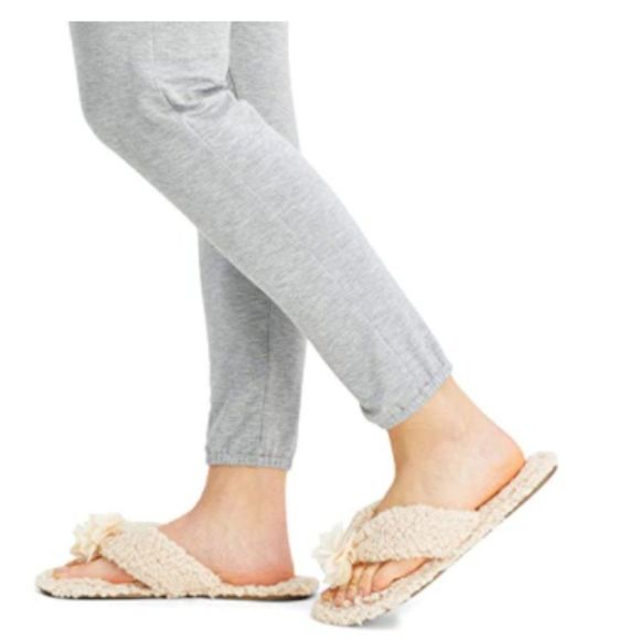 Jessica Simpson Women's Fluffy Plush Slide-On Sandal House Slippers with Memory - Picture 5 of 5